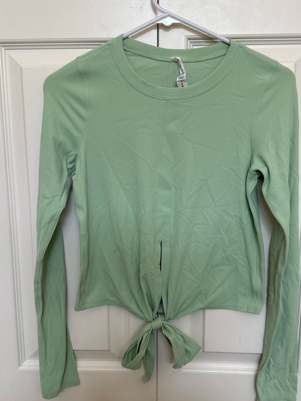 lululemon athletica Mint Green Long Sleeve Tie-Front Top